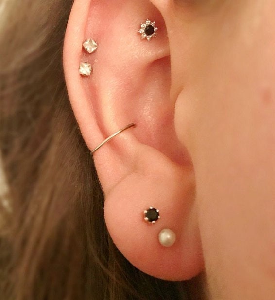 Conch Hoop Earring Snug Orbital Hoop Earrings 10mm 11mm 12mm 13mm Gold Silver Rose Gold Hoop