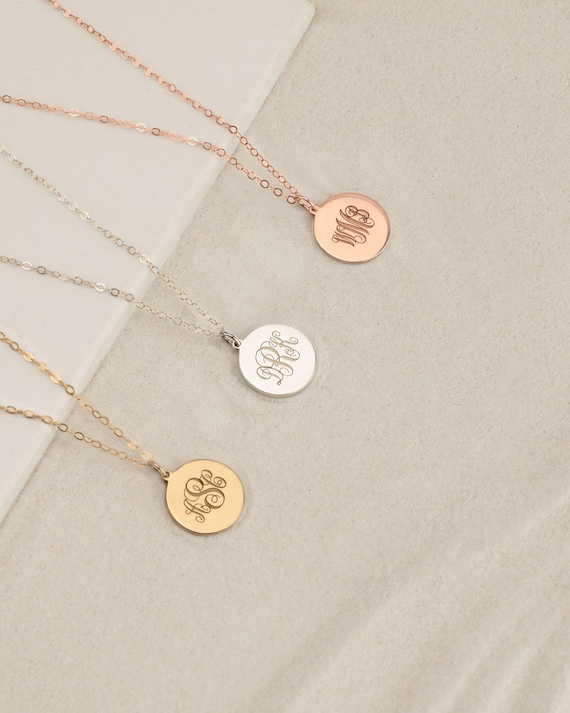 MONOGRAM PENDANT • engraved initial necklace • personalized charm jewelry • water resistant • bridesmaids gifts • birthday anniversary gift