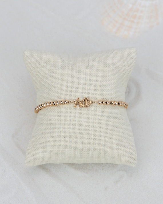 SORORITY GREEK LETTER beaded bracelet • personalized sorority gift • bid day initiation gift • connector for permanent jewelry BRBP3COMIp