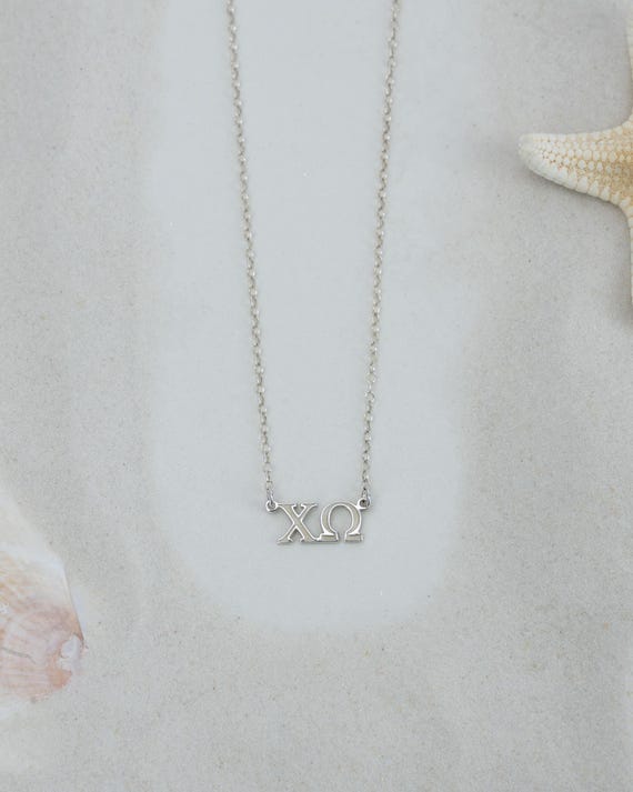 SORORITY GREEK LETTER pendant necklace • chi omega kappa gamma theta alpha phi zeta pi sigma xi delta tau psi omicron epsilon nu• NECC3ACMIp