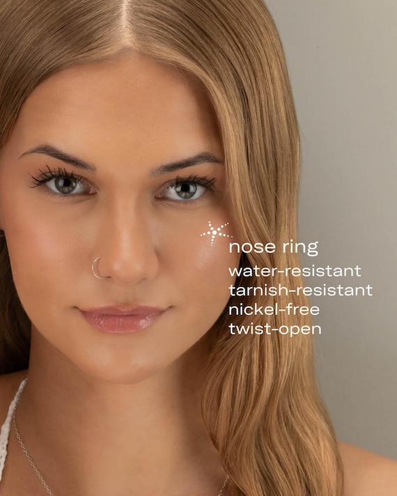 NOSE RING • waterproof • tiny seamless hoop • 14k gold filled, rose or sterling silver • twist open