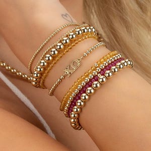 SORORITY GREEK LETTER beaded bracelet • sorority gift • Chi Omega Kappa Gamma Alpha Pi Beta Phi Delta Zeta Theta Sigma connector BRBP3CHMIp