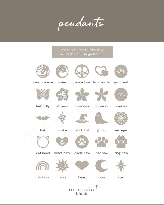 Pendant charm | purchase charm only | Small 15mm or Large 25mm | Sterling silver, 14k gold over Sterling or 14k rose gold over Sterling