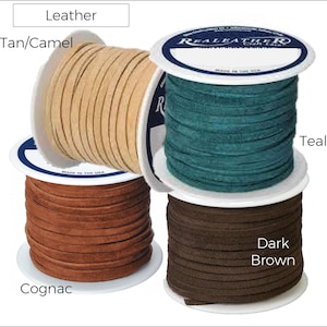 Leather or Vegan Suede Cord • DIY jewelry projects • lots of colors sold by the inch • string for necklaces, charm bracelets and anklets