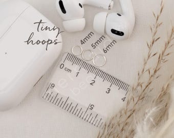 CARTILAGE HOOP • small thin twist open ring • waterproof • 14k gold filled, rose or sterling silver earrings