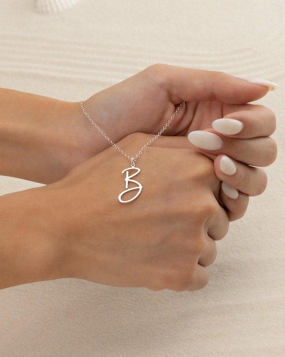 PERSONALIZED INITIAL NECKLACE • dainty letter necklace • gift for her • pendant necklace • water resistant layering necklace • NECC3DETUp
