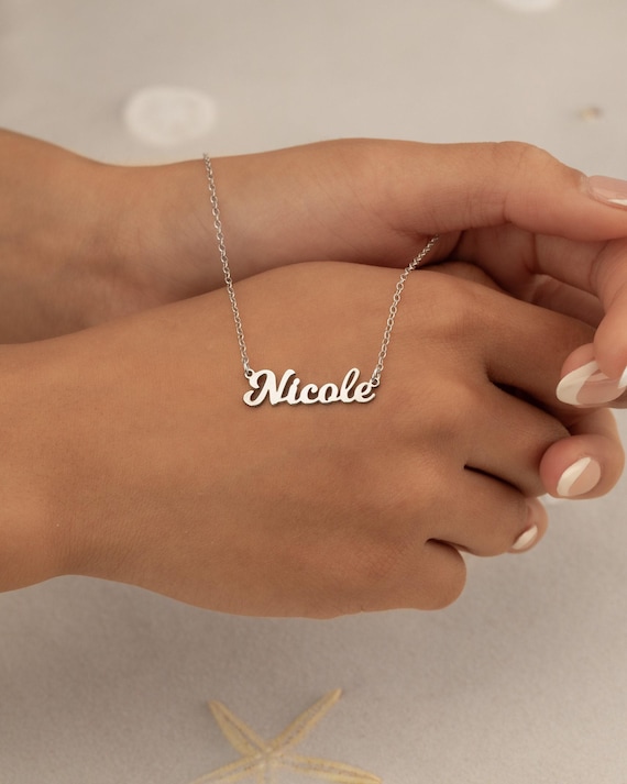 DAINTY NAME NECKLACE • personalized jewelry • nickname or word • water resistant • bridesmaids gifts • birthday anniversary gift