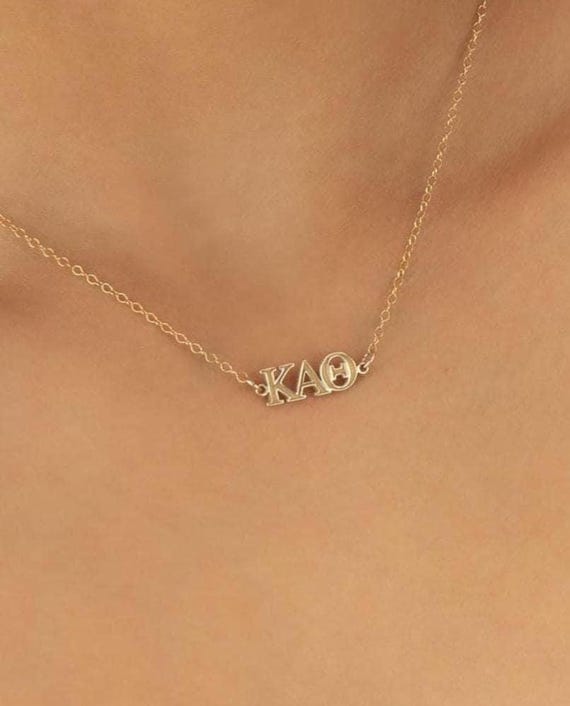 SORORITY GREEK LETTER pendant necklace • water resistant • chi omega kappa gamma theta alpha phi zeta pi sigma delta tau psi omicron epsilon