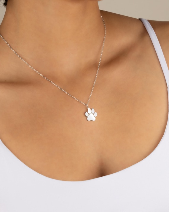 PAW PRINT PENDANT necklace • perfect gift for cat mom dog mom pet lover • cat charm dog charm • pet memorial gift • gift for her NECC3PCBP