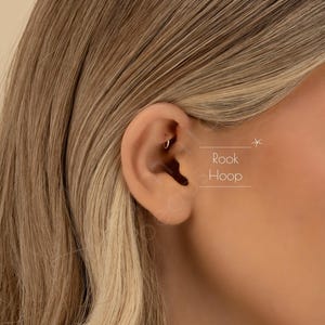 ROOK HOOP • rook earring • cartilage twist hoop • gold hoop earrings • rose gold sterling silver • dainty earrings • 22g 20g 18g • PISH2AV