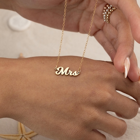 Personalized MRS necklace and jewelry, engagement gift for future bride