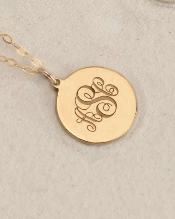 MONOGRAM PENDANT • engraved initial necklace • personalized charm jewelry • water resistant • bridesmaids gifts • birthday anniversary gift