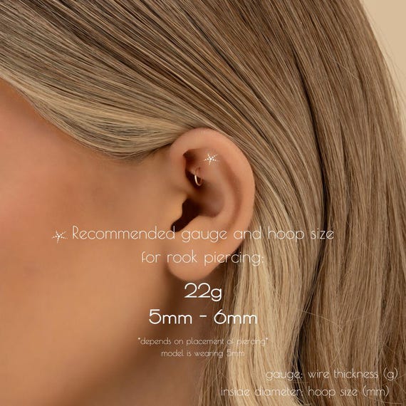 ROOK HOOP • rook earring • cartilage twist hoop • gold hoop earrings • rose gold sterling silver • dainty earrings • 22g 20g 18g • PISH2BB