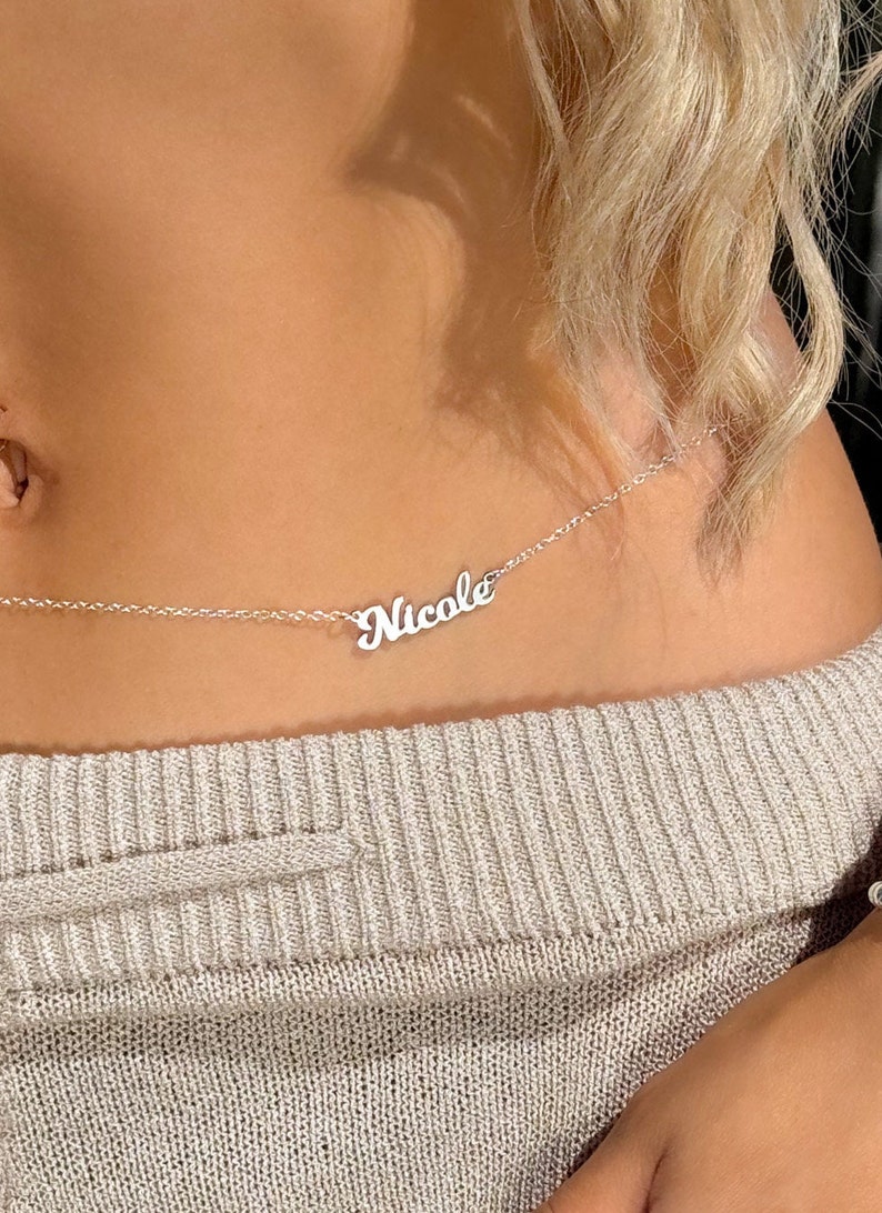 Name Belly Chain Gold Silver Rose Gold PERSONALIZED NAME Cable Waist Chain Bikini Jewelry Bridal Bridesmaid Beach Wedding Water resistant image 2