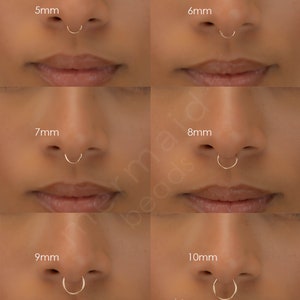 Nose Ring Septum Ring Cartilage Helix Tragus Rook Conch Daith Belly Button Endless Seamless Twist Hoops Gold Silver Rose Gold Mothers Day image 7