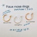 Fake Nose Ring Faux Nose Ring Fake Lip Ring Fake Nose Ring Sterling Silver Gold Rose Gold Custom Boho Festival Body Jewelry Gift Man Woman