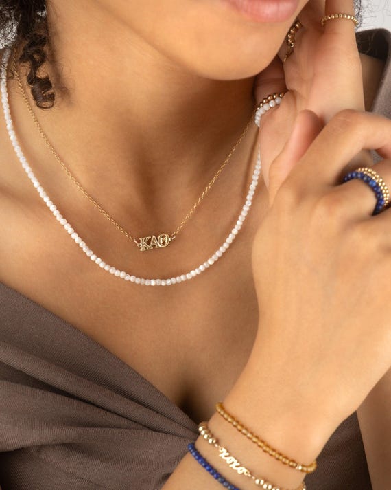 SORORITY GREEK LETTER pendant necklace • chi omega kappa gamma theta alpha phi zeta pi sigma xi delta tau psi omicron epsilon nu• NECC3AEMIp
