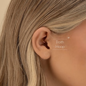 DAITH HOOP • daith earring • cartilage twist hoop • gold hoop earrings • rose gold sterling silver • dainty earrings • 22g 20g 18g • PISH2AJ