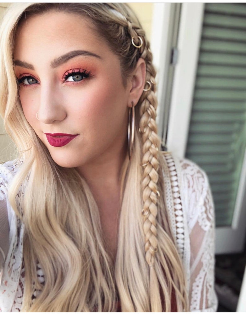 Braid Rings Set Custom Bestseller Hair Hoops Beach Weddings Etsy