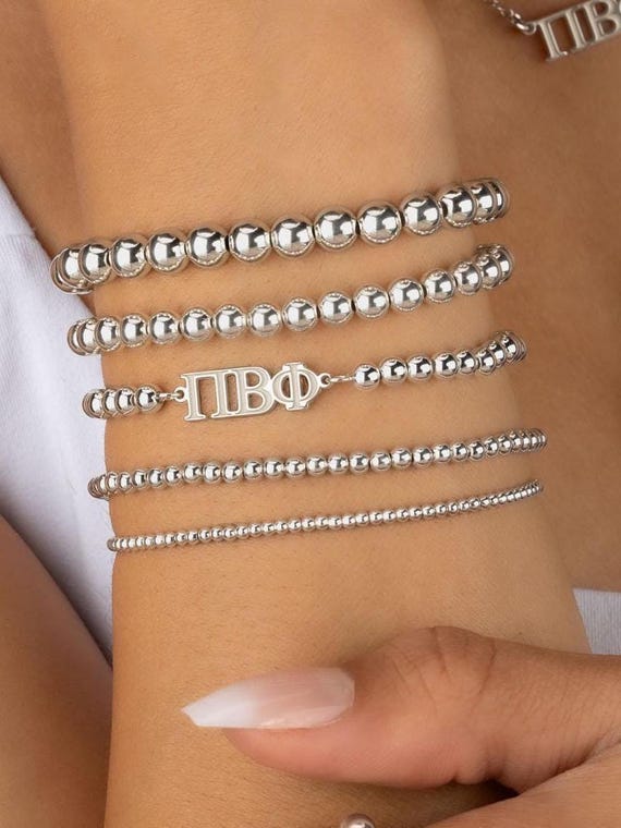 SORORITY GREEK LETTER beaded bracelet • personalized sorority gift • recruitment bid day initiation gifts • Alpha Chi Omega Kappa Gamma