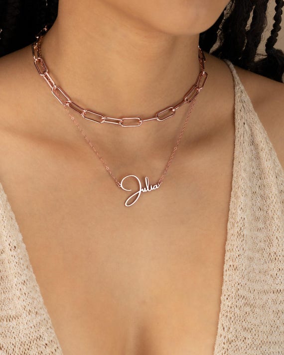DAINTY NAME NECKLACE • personalized name necklace • perfect gift for her • water resistant layering necklace • bridesmaid gifts • NECC3CRTUp