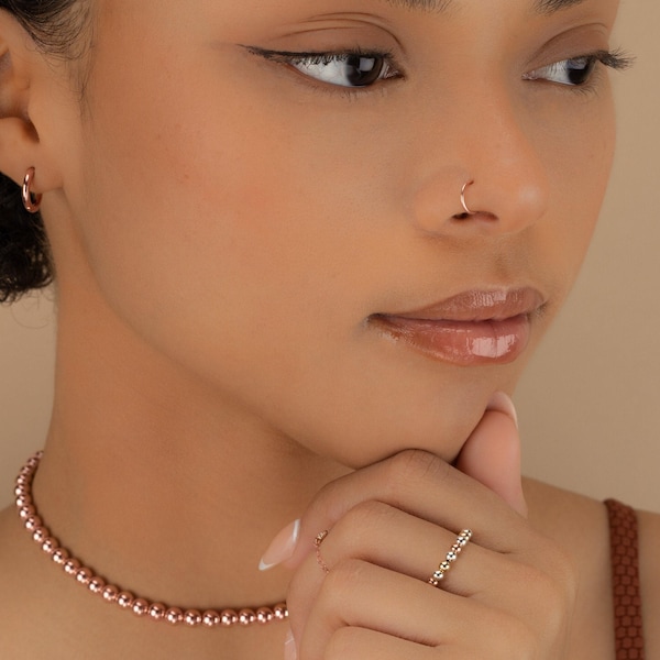 FAKE NOSE RING • no piercing needed • waterproof faux hoop • 14k gold filled, rose or sterling silver • quality body jewelry • nickel free