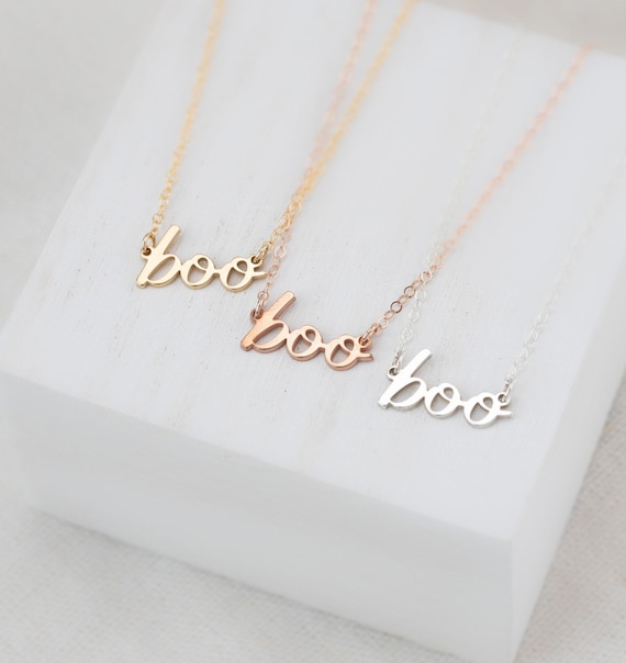 boo PERSONALIZED NAME NECKLACE • perfect Halloween gift for her • Halloween costume necklace pendant • water resistant • NECC3BXFIp