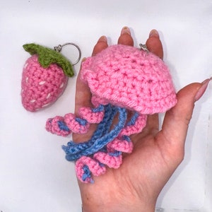 Crochet Keychains - Stawberry + Jellyfish