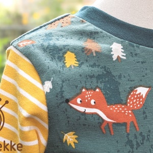 Bio Kinder Langarmshirt Waldtiere Fuchs, Elch, Bär , Jersey aus zertif. Biobaumwolle Bild 2