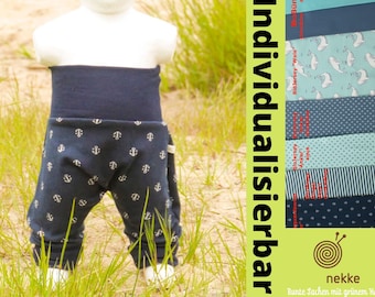 Organic wax pants pump pants Maritime customizable with various motifs