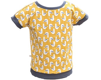 SALES Bio Kinder T-Shirt "Möwen" gelb, Jersey, aus zertifizierten Biostoffen