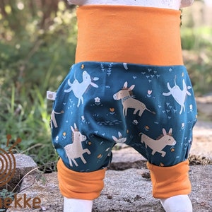Organic children&#39;s grow-along pants / bloomers &quot;Donkeys&quot; jersey made of organic cotton