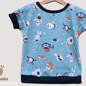 Organic children&#39;s T-shirt &quot;little divers&quot;, jersey made from certified organic cotton