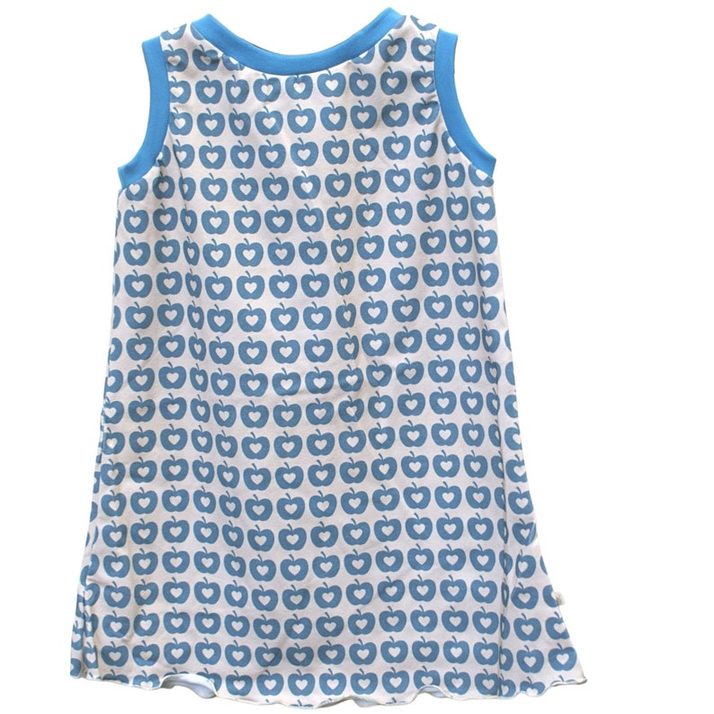 Bio, Kinder Kleid ärmellos Apfel Jersey, aus zertifizierten Biostoffen, kindgerecht und bequem, handgemacht in der Lausitz Blau