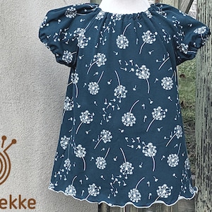Organic children&#39;s blouse / tunic &quot;Dandelion&quot; 4 different colors, short sleeve, jersey made of organic cotton