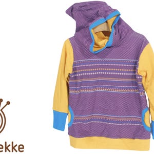 Organic hoodie sweat &quot;Muster&quot; 122/128, made from certified organic fabrics, handmade in Lusatia