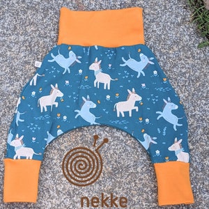 Organic children's wax pants / pump pants Donkeys jersey made of organic cotton image 2