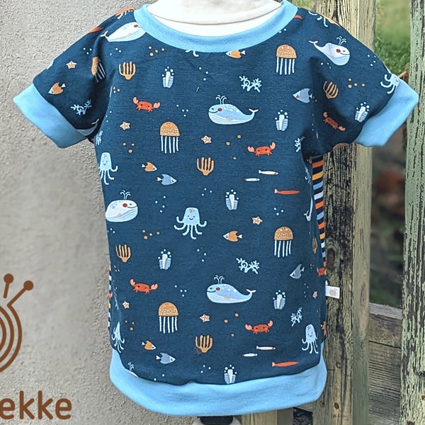 SALES Organic T-shirt "Sea Animals", jersey made of organic cotton