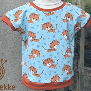 Organic children&#39;s T-shirt &quot;Tiger&quot;, jersey made of organic cotton