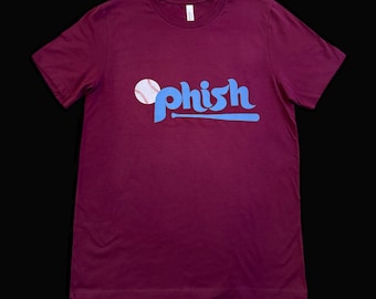 Phish Tshirt, Maroon Phish Phillies Inspired Tshirt, Phish Tshirt, Phish Phillies Inspired Tshirt, Fishman Inspired Tshirt