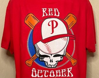 Steal Your Face Phillies Red October Tshirt, Phillies Playoff Tshirt, Steal Your Face tshirt, Grateful Dead Phillies Red October tshirt