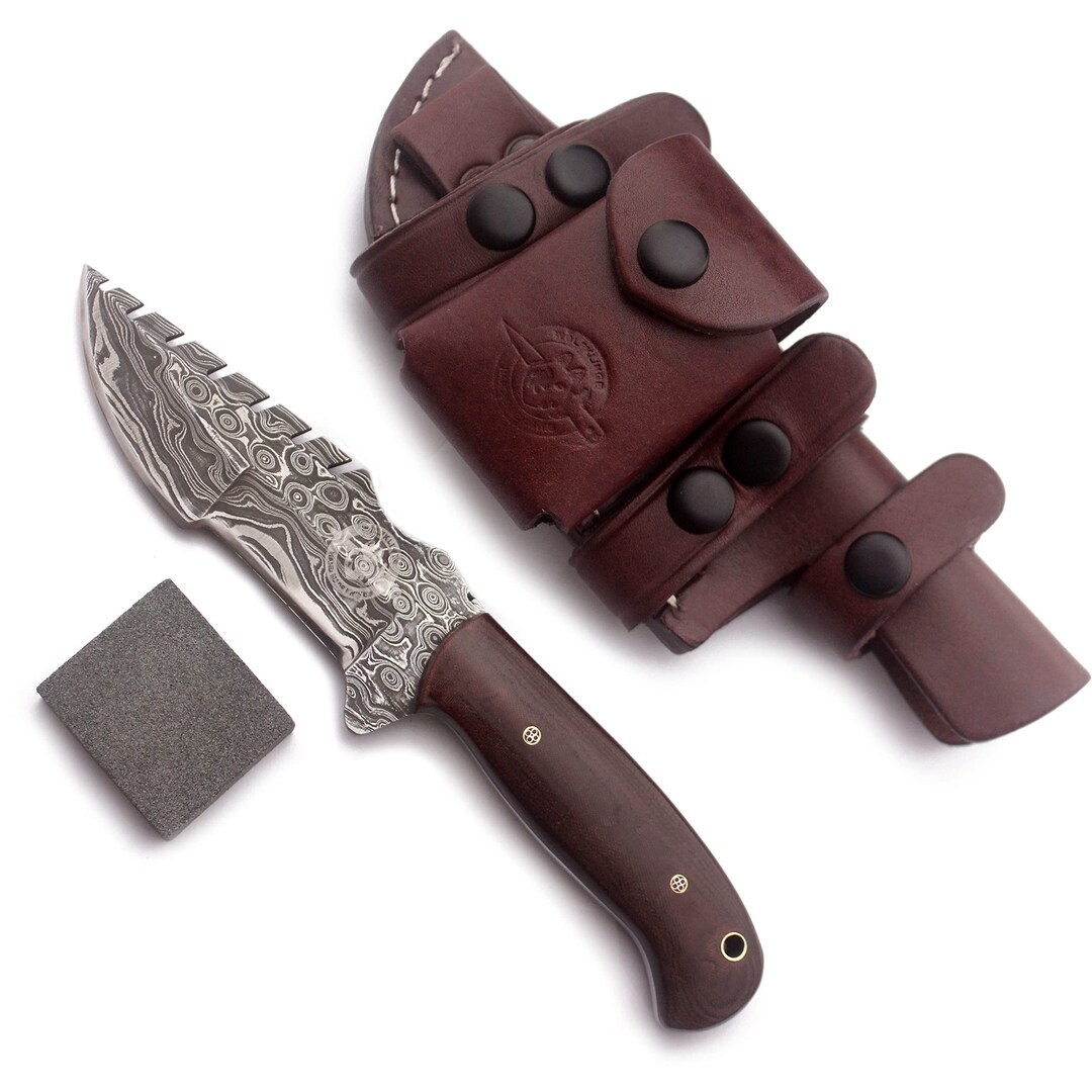 Wolfklinge Handmade Damascus Steel Knife EDC for Hunting, Bushcraft