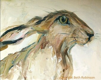 Greetings card: July hare