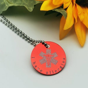 Halskette für Allergiker, Halskette für Allergiker, Armband für Allergiker, Charm für Allergiker, Allergiker