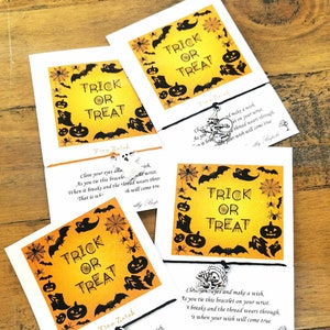 Halloween gift, Trick or treat, Halloween, Halloween party, All Hallows Eve, Halloween party favour, Halloween Wish Bracelet, Halloween gift
