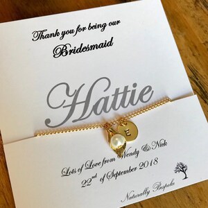gold plated bracelet for flower girl or bridesmaid, Gold initialled personalised bridesmaid bracelet, flower girl gift idea delicate flower