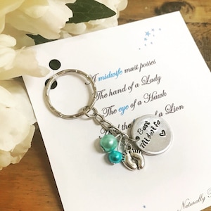 Midwife key ring, Midwife, Thank you midwife, Au pair gift, Nurse gift, Midwife gift, Nurse thank you gift, Medical gift, Child minder gift
