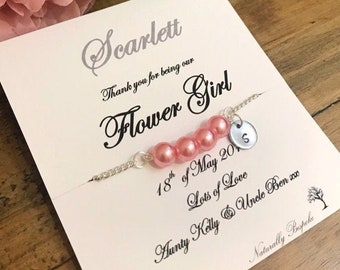 Flower girl bracelet, Thank you for being my flower girl, Personalised flower girl gift, Flower girl gift, Flower girl present, Thank you