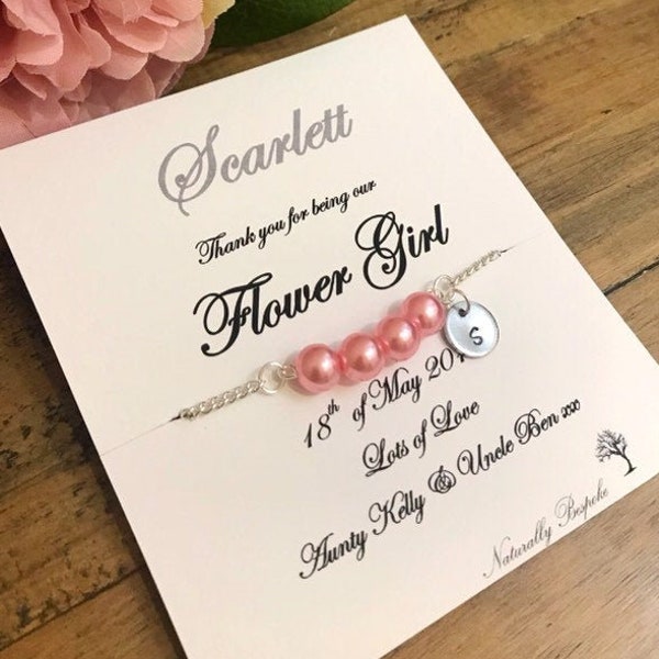 Flower girl bracelet, Thank you for being my flower girl, Personalised flower girl gift, Flower girl gift, Flower girl present, Thank you