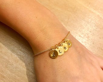 Gold initial bracelet, childrens initial bracelet, gold initial bracelet, new mummy gift, initial bracelet, gift for new mum, BFF gift